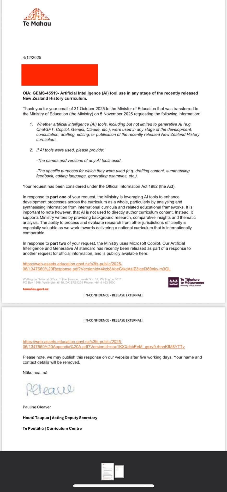 Yup, they're using AI to develop the NZ curriculum