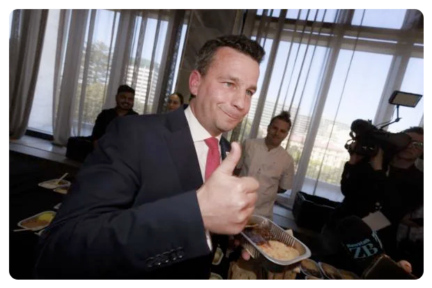 David Seymour making the face you make when the lunch definitely wasn't putrid. Photo: The Press