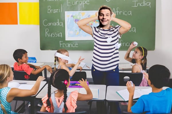 David Seymour smiles at a class full of children who hate him